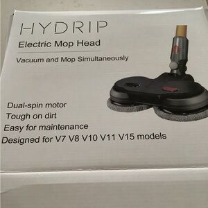 HYDRIP Electric Mop Head - Black with Gray Pads